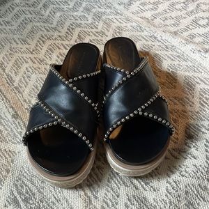 Black slide sandals